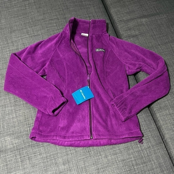 Columbia Women's Benton Springs Full Zip Fleece Jacket Purple sz PXS activewear - Picture 1 of 7